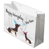 Grand Sac Cadeau Partie de teckel (Devant Angle)