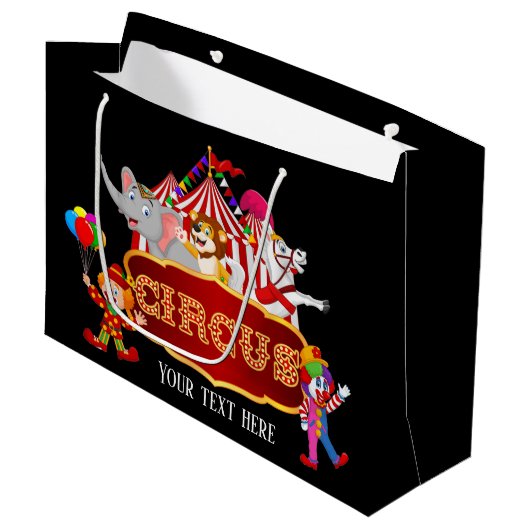 Grand Sac Cadeau partie des amateurs de cirque mignon ajouter du te (Devant Angle)