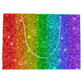 Grand Sac Cadeau Parties scintillant arc-en-ciel moderne Joyeux ann (Dos)