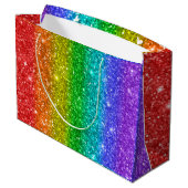 Grand Sac Cadeau Parties scintillant arc-en-ciel moderne Joyeux ann (Dos Angle)
