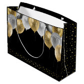 Grand Sac Cadeau Parties scintillant Ballons 80e fête d'anniversair (Dos Angle)