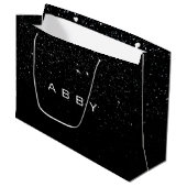 Grand Sac Cadeau Parties scintillant blanche noire Favoriser Cadeau (Devant Angle)