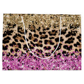Grand Sac Cadeau Parties scintillant brillante Leopard Poster de an (Dos)