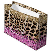 Grand Sac Cadeau Parties scintillant brillante Leopard Poster de an (Devant Angle)