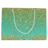 Grand Sac Cadeau Parties scintillant d'or en cascade Glittery Glam  (Dos)