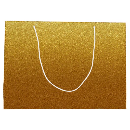 Grand Sac Cadeau Parties scintillant d'or Faux scintillant Monogram (Dos)
