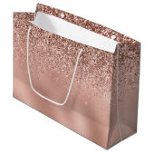 Grand Sac Cadeau Parties scintillant d'or Glam Rose (Devant Angle)