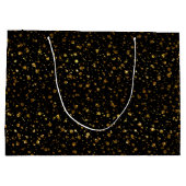 Grand Sac Cadeau Parties scintillant d'or Noir Blanc Joyeux Confet  (Dos)