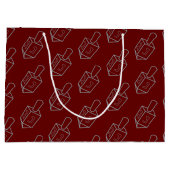 Grand Sac Cadeau Parties scintillant Dreidel Hanoukka (Dos)