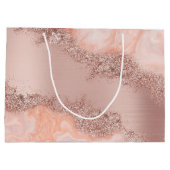 Grand Sac Cadeau Parties scintillant du code géographique rose Gold (Dos)