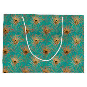 Grand Sac Cadeau Parties scintillant élégante Peacock Feathers Moti (Dos)