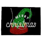 Grand Sac Cadeau Parties scintillant Elf Casquette (Dos)