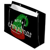 Grand Sac Cadeau Parties scintillant Elf Casquette (Devant Angle)