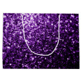 Grand Sac Cadeau Parties scintillant foncé violet faux brillant sci (Dos)