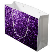 Grand Sac Cadeau Parties scintillant foncé violet faux brillant sci (Dos Angle)
