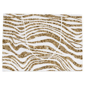 Grand Sac Cadeau Parties scintillant Gold Faux Zebra (Dos)