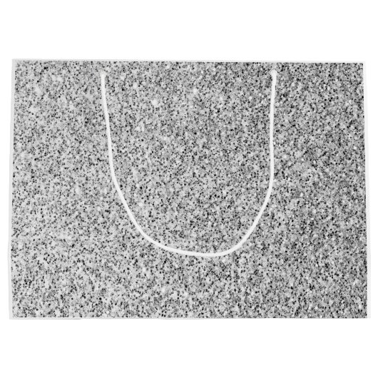 Grand Sac Cadeau Parties scintillant gris argent scintille Monogram (Dos)