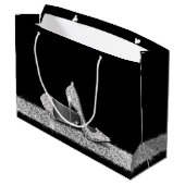 Grand Sac Cadeau Parties scintillant hauts talons Argent Noir Perso (Dos Angle)