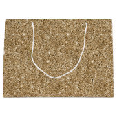Grand Sac Cadeau Parties scintillant or en bronze chic (Devant)