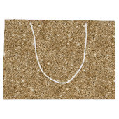 Grand Sac Cadeau Parties scintillant or en bronze chic (Dos)