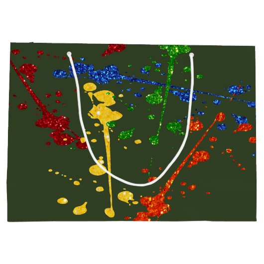 Grand Sac Cadeau Parties scintillant Paintball Party Paint Splatter (Dos)