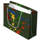 Grand Sac Cadeau Parties scintillant Paintball Party Paint Splatter (Devant Angle)