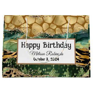 Grand Sac Cadeau Parties scintillant Poster de animal moderne Joyeu