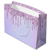 Grand Sac Cadeau Parties scintillant pourpre goutte à goutte (Dos Angle)