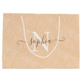 Grand Sac Cadeau Parties scintillant rose crème pâle Customisée (Dos)