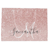 Grand Sac Cadeau Parties scintillant rose moderne étincelles Nom pe (Dos)