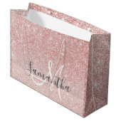 Grand Sac Cadeau Parties scintillant rose moderne étincelles Nom pe (Devant Angle)
