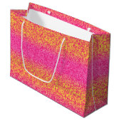 Grand Sac Cadeau Parties scintillant, Sac-CADEAU rose-Jaune L (Devant Angle)