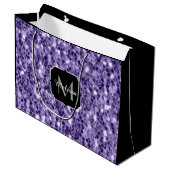 Grand Sac Cadeau Parties scintillant violet ultra violet scintille (Devant Angle)
