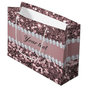 Grand Sac Cadeau Parties scintillantes et diamants roses à la mode