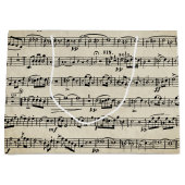 Grand Sac Cadeau Partition sur papier Vintage (Devant)