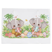 Grand Sac Cadeau Pastel Baby Animals with Floral Eggs (Dos)
