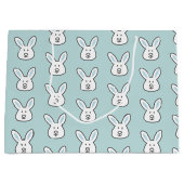 Grand Sac Cadeau Pastel Blue Cute Bunny Motif de Pâques (Devant)