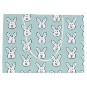 Grand Sac Cadeau Pastel Blue Cute Bunny Motif de Pâques (Dos)