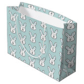 Grand Sac Cadeau Pastel Blue Cute Bunny Motif de Pâques (Dos Angle)