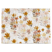 Grand Sac Cadeau Pastel Boho Mustard Jaune Fleurs sauvages (Devant)