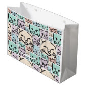 Grand Sac Cadeau Pastel Cat Faces (Devant Angle)