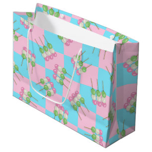 Grand Sac Cadeau Pastel Pink Blue À damiers Dango Cadeau