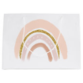 Grand Sac Cadeau Pastel Pink & Faux Parties scintillant Rainbow Boh (Devant)