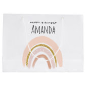 Grand Sac Cadeau Pastel Pink & Faux Parties scintillant Rainbow Boh (Dos)