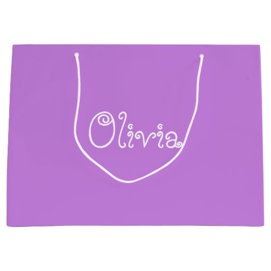 Grand Sac Cadeau Pastel Purple Couleur Baby shower Cadeau (Devant)