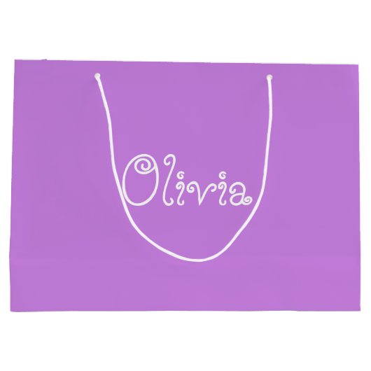 Grand Sac Cadeau Pastel Purple Couleur Baby shower Cadeau (Dos)