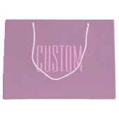 Grand Sac Cadeau Pastel Purple & Pink clair | Texte modifiable mode (Devant)