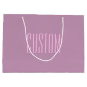 Grand Sac Cadeau Pastel Purple & Pink clair | Texte modifiable mode (Dos)