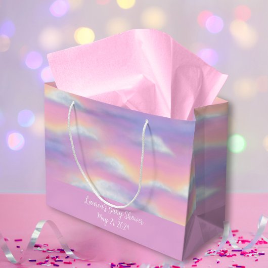 Grand Sac Cadeau Pastel Rainbow Sky Baby shower