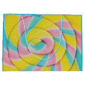Grand Sac Cadeau Pastel Rainbow Spiral Candy Photo (Dos)